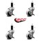 Service Caster 2 Inch Thermoplastic Wheel 1-1/8 Inch Expanding Stem Caster with Brakes, 4PK SCC-EX05S210-TPRS-SLB-118-4 - alternate 1